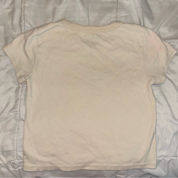 Brandy Melville John Galt Nashville Cream Short Sleeve Baby Tee with Graphic - Picture 3 of 5